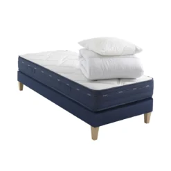 Ensemble matelas ressorts et mémoire de forme, sommier, pieds, couette et oreiller Rêve 500 - SOMEO
