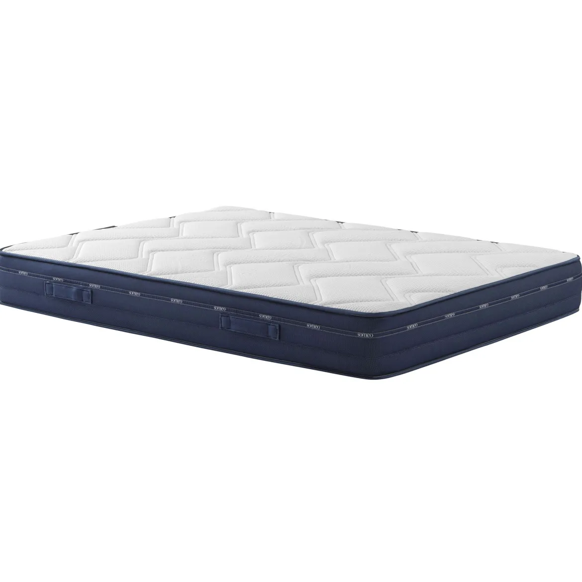 Ensemble matelas ressorts et mémoire de forme, sommier, pieds, tête de lit, couette et oreiller Rêve 500 - SOMEO