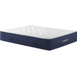 Ensemble matelas ressorts, latex et mémoire de forme, sommier, pieds, tête de lit, couette et oreiller Rêve 700 - SOMEO
