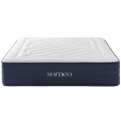 Ensemble matelas ressorts, latex et mémoire de forme, sommier, pieds, tête de lit, couette et oreiller Rêve 700 - SOMEO