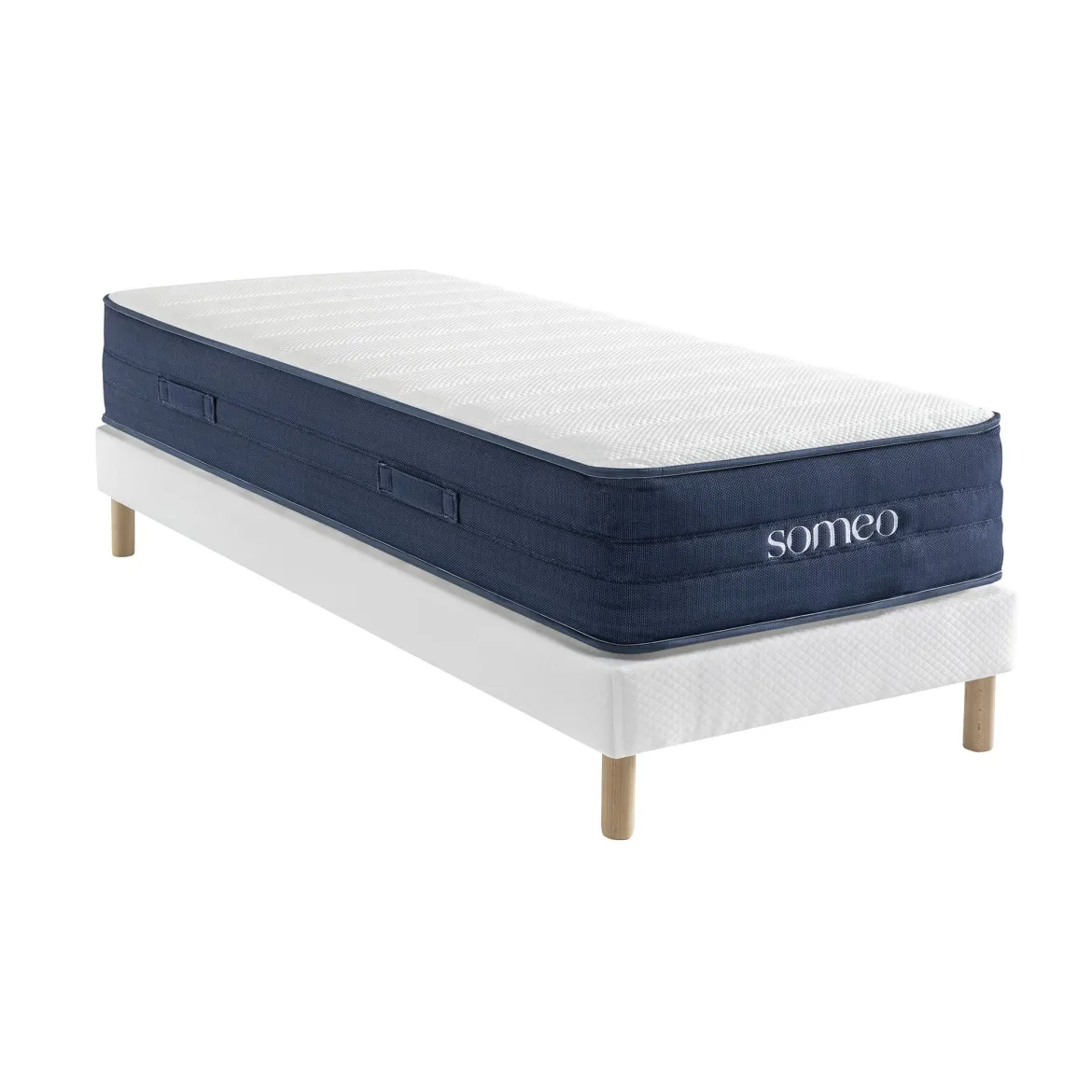 Ensemble matelas ressorts, latex et mémoire de forme, sommier Constellation et pieds Rêve 700 - SOMEO