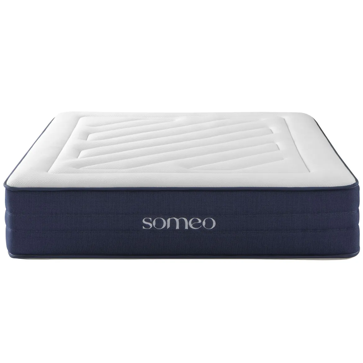 Ensemble matelas ressorts, latex et mémoire de forme, sommier, pieds, couette et oreiller Rêve 700 - SOMEO