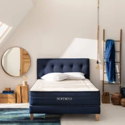 Ensemble matelas ressorts, latex et mémoire de forme, sommier et pieds Rêve 700 - SOMEO