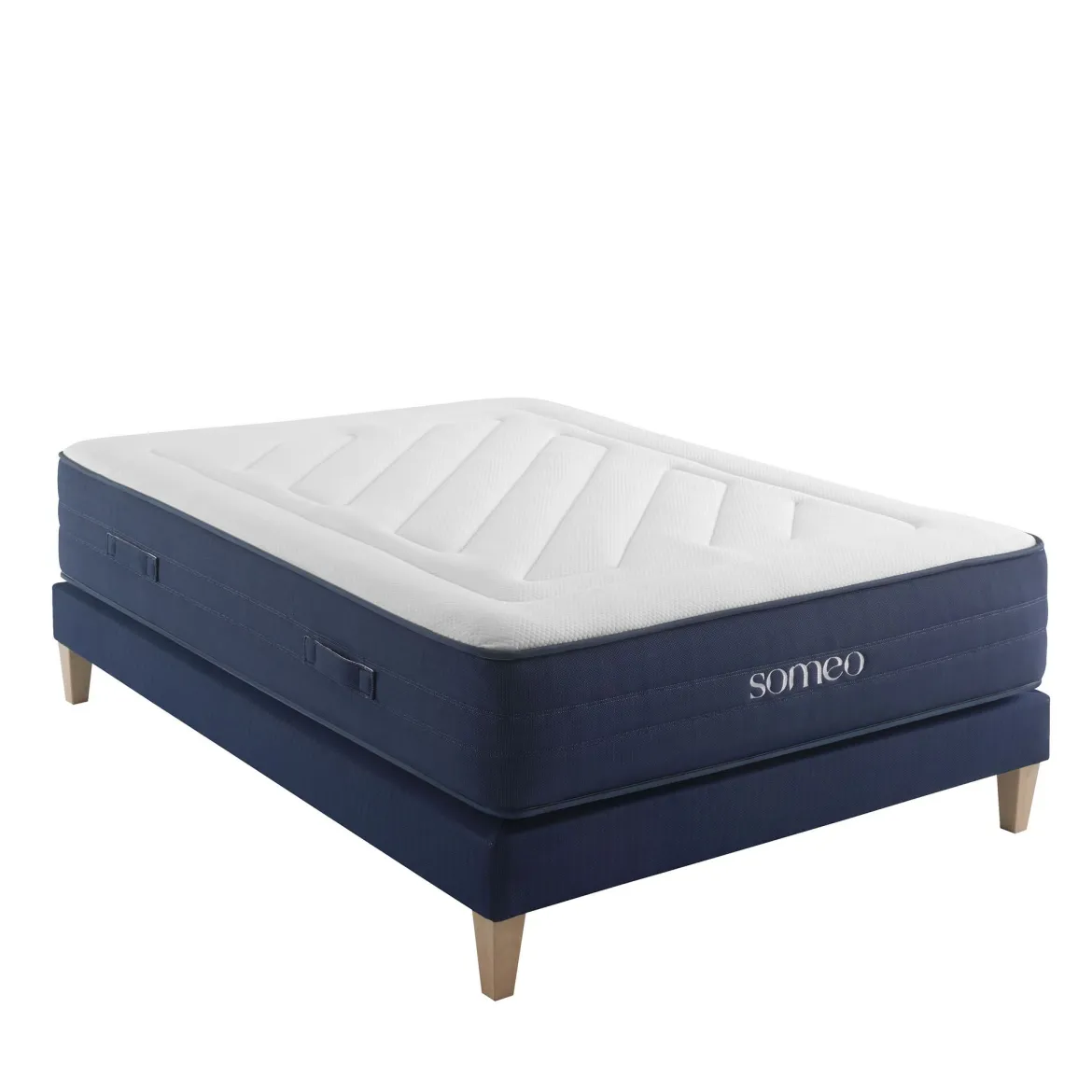 Ensemble matelas ressorts, latex et mémoire de forme, sommier et pieds Rêve 700 - SOMEO