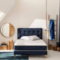 Ensemble matelas ressorts, sommier, pieds et tête de lit Rêve 400 - SOMEO