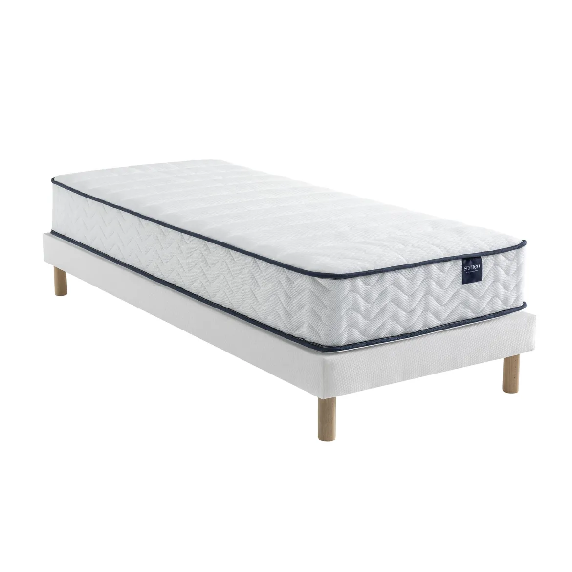 Ensemble matelas ressorts, sommier Lune et pieds Rêve 300 - SOMEO