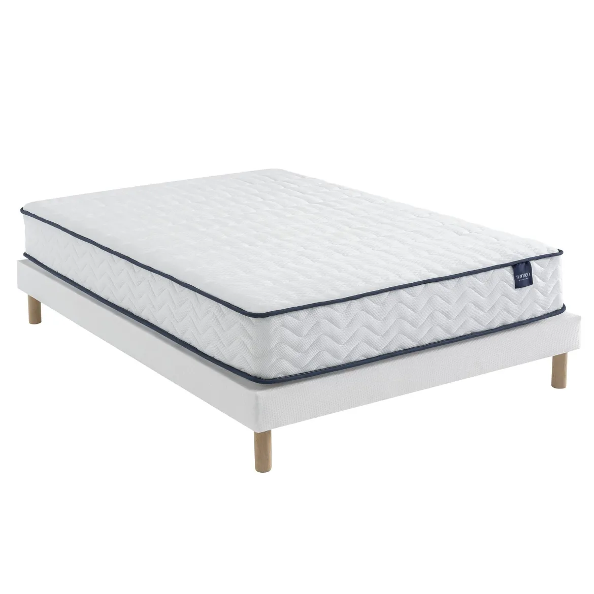 Ensemble matelas ressorts, sommier Lune et pieds Rêve 300 - SOMEO