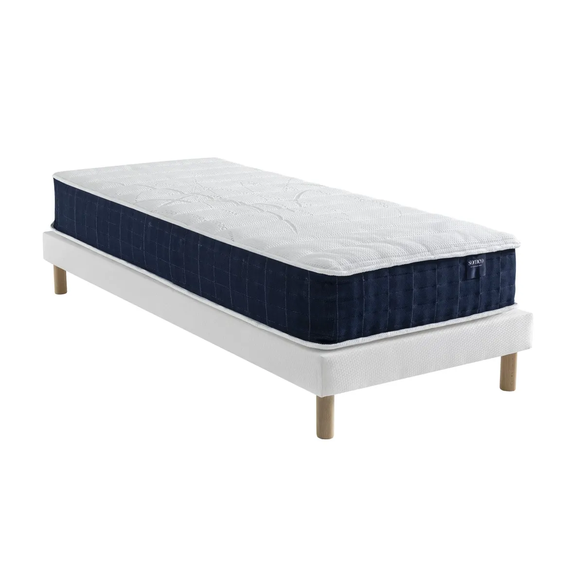 Ensemble matelas ressorts, sommier Lune et pieds Rêve 400 - SOMEO