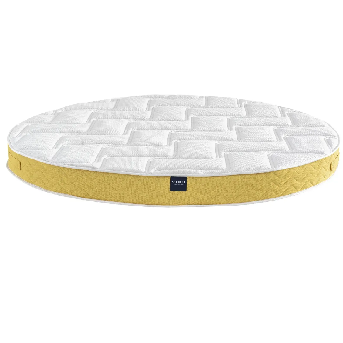 Ensemble matelas rond mousse, sommier et pieds Aurore 400 - SOMEO diamètre 215