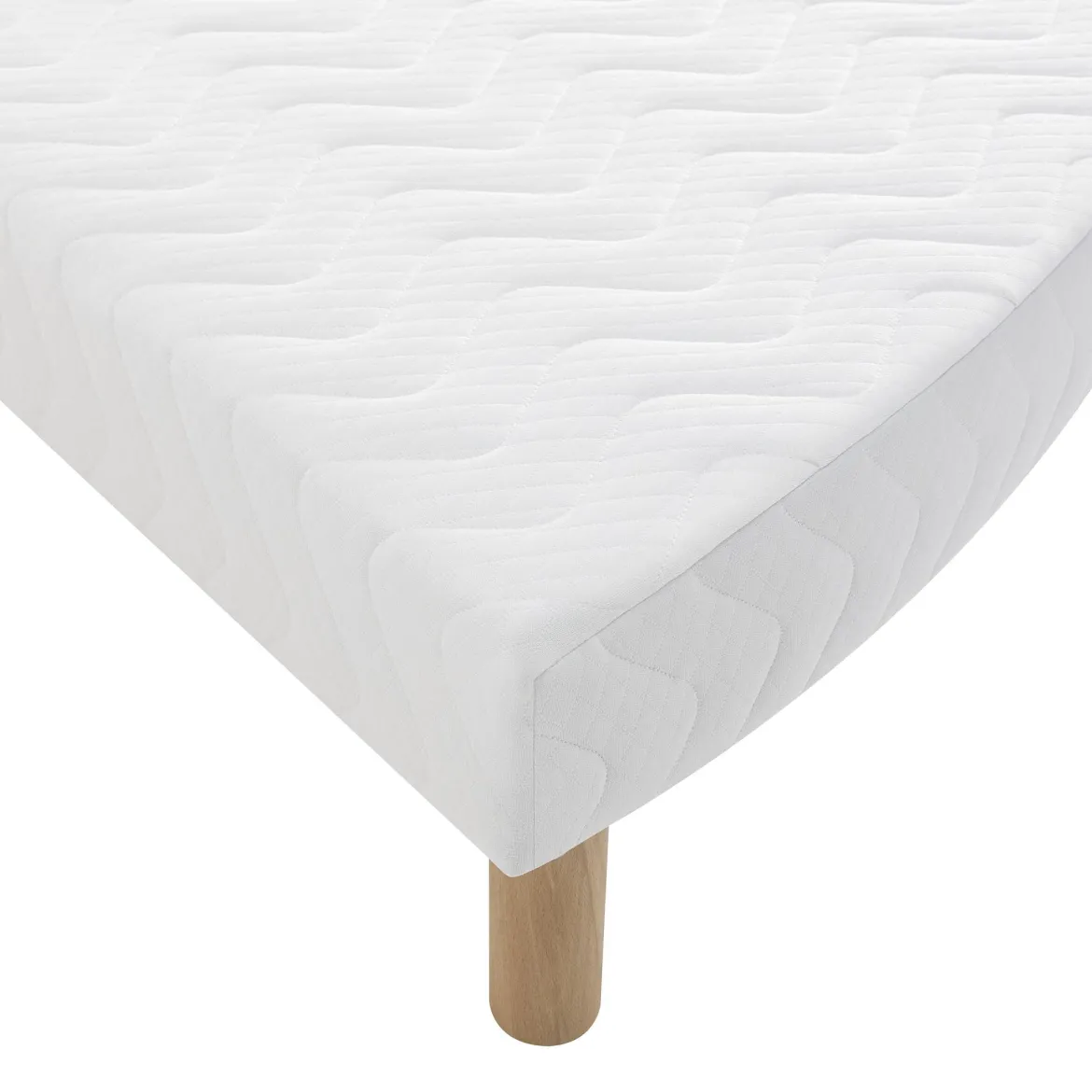 Ensemble matelas rond mousse, sommier et pieds Aurore 400 - SOMEO diamètre 215