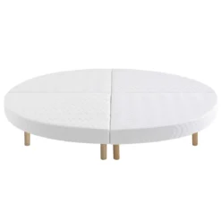 Ensemble matelas rond mousse, sommier et pieds Aurore 400 - SOMEO diamètre 215