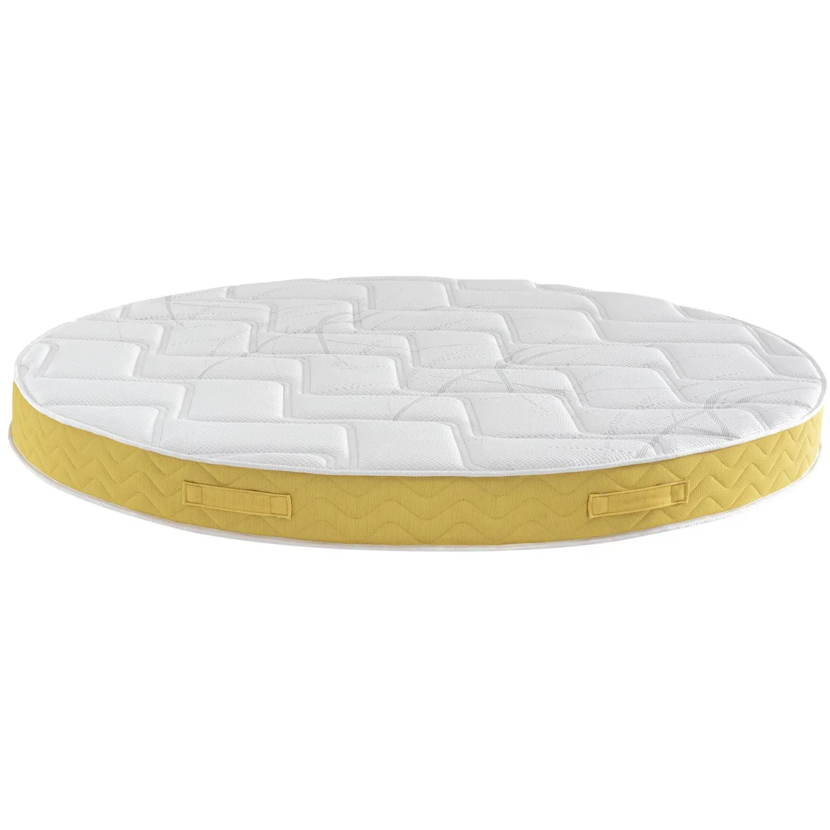 Ensemble matelas rond mousse, sommier et pieds Aurore 400 - SOMEO diamètre 215