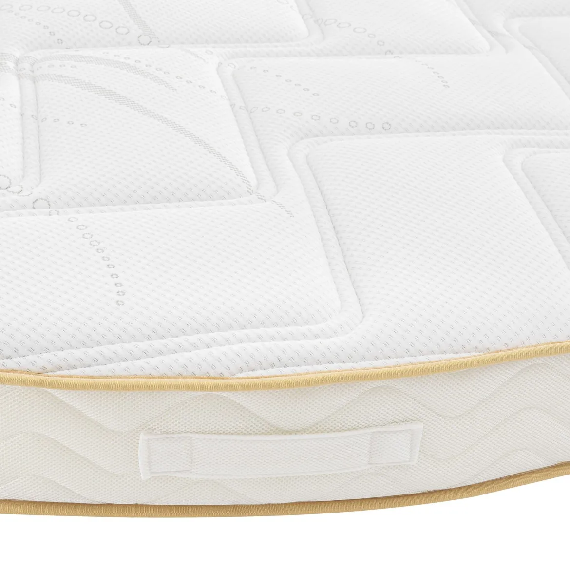Ensemble matelas rond mousse, sommier et pieds Aurore 300 - SOMEO diamètre 215