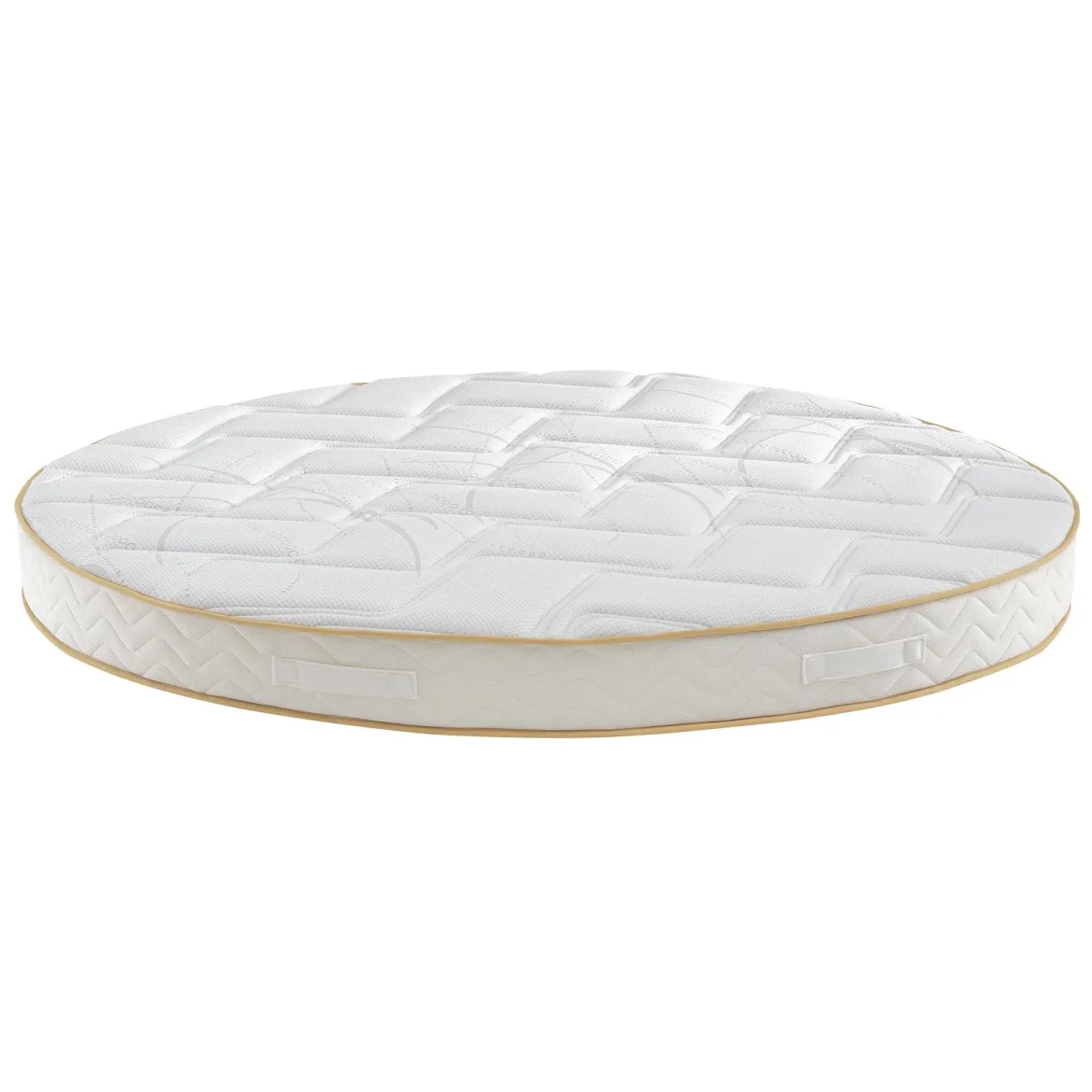 Ensemble matelas rond mousse, sommier et pieds Aurore 300 - SOMEO diamètre 215