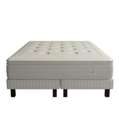 Ensemble matelas sommier pieds Simmons 651 ressorts ensachés + mousse mémoire de forme SW6