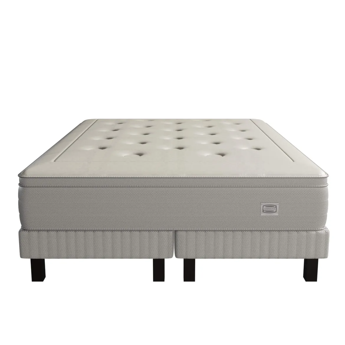 Ensemble matelas sommier pieds Simmons 651 ressorts ensachés + mousse mémoire de forme SW6