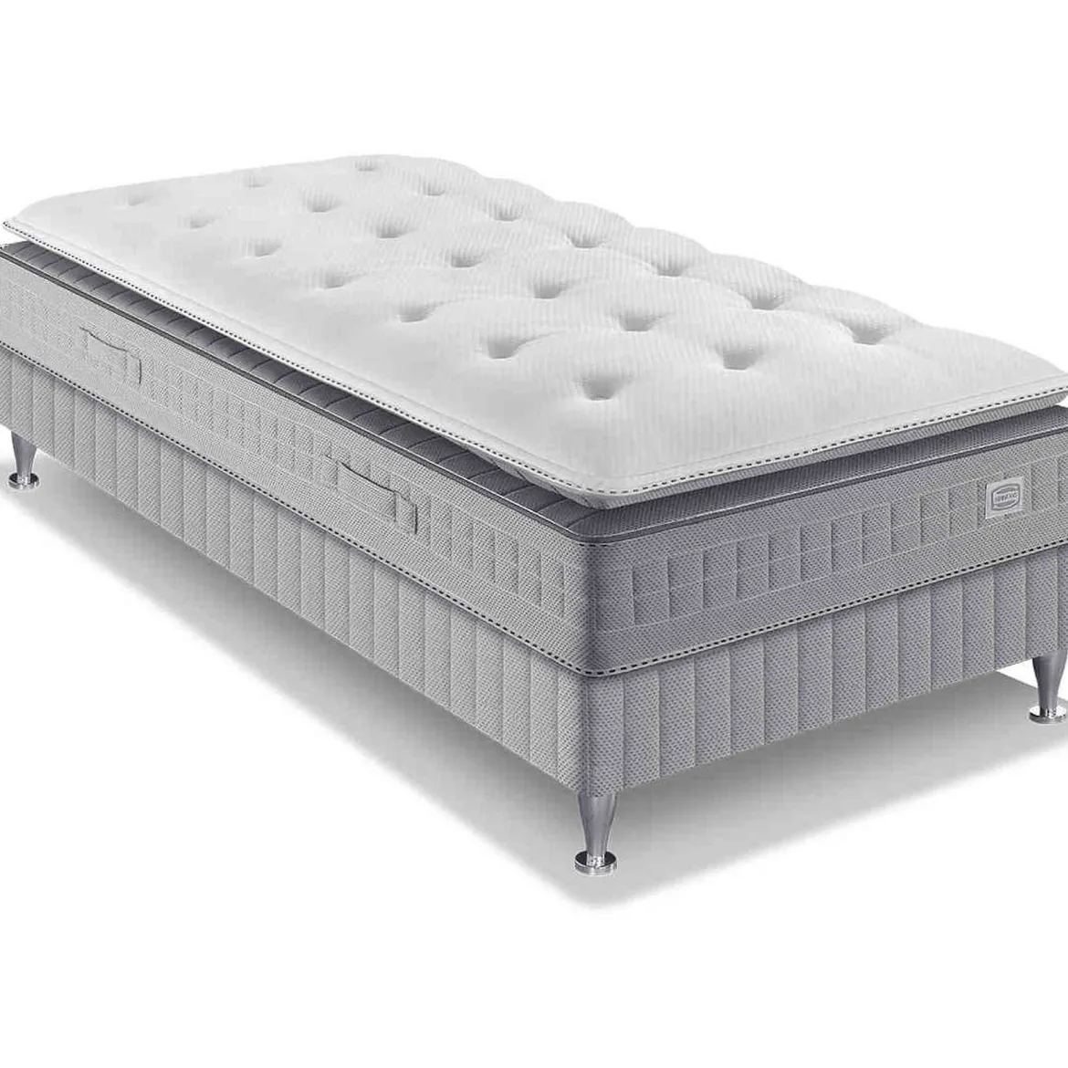 Ensemble matelas sommier pieds Simmons 651 ressorts ensachés + surmatelas intégré SW5