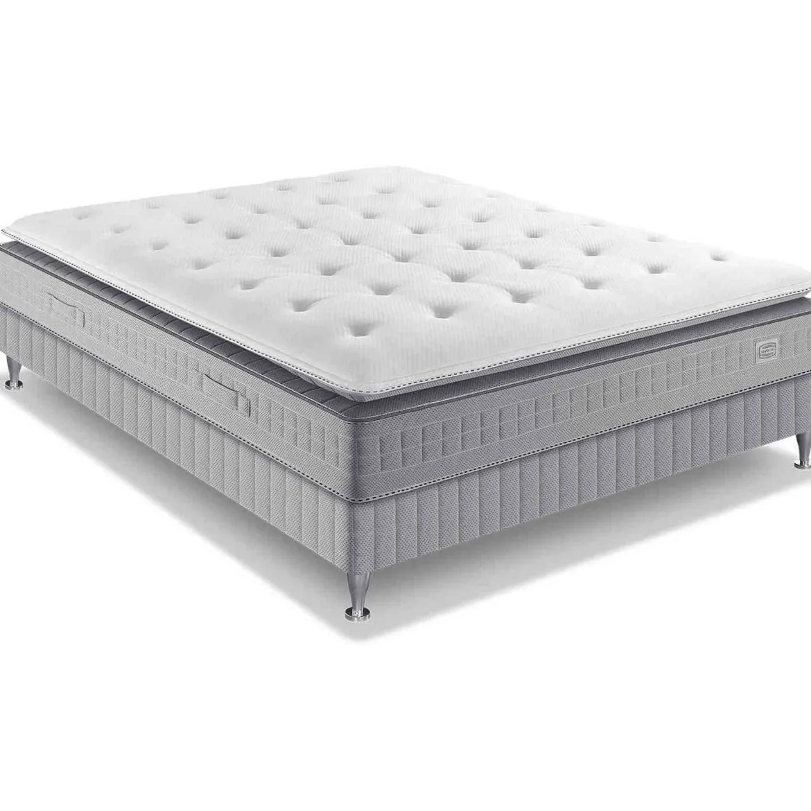 Ensemble matelas sommier pieds Simmons 651 ressorts ensachés + surmatelas intégré SW5