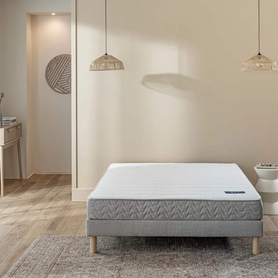 Ensemble sommier et matelas latex & mousse ferme Terre de Nuit Aisance 2.0