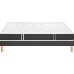 Ensemble sommier et matelas mousse ferme Bultex Essential Gris