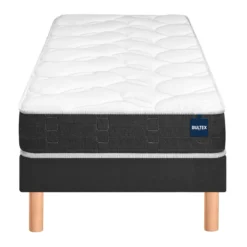 Ensemble sommier et matelas mousse ferme Bultex Essential Gris