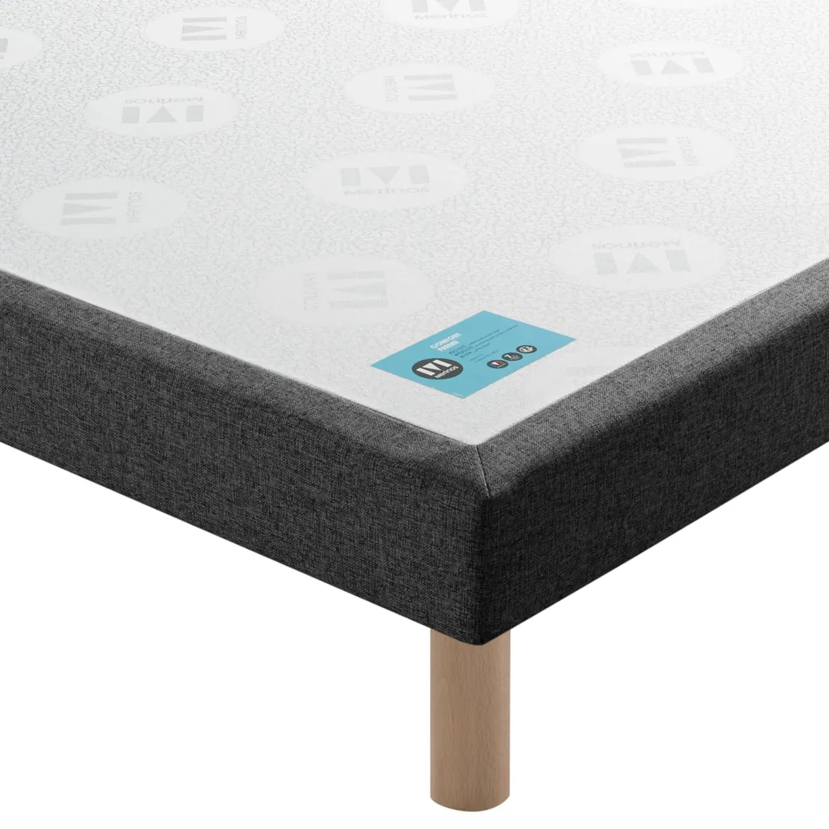 Ensemble sommier et matelas mousse HD et mémoire de forme très ferme Merinos Chill Bed