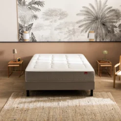 Ensemble sommier et matelas ressorts ensachés et mémoire de forme ferme Epeda Escapade