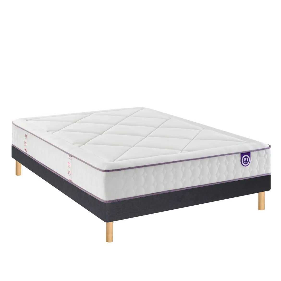 Ensemble sommier et matelas ressorts, mémoire de forme et latex ferme Merinos Full Bed