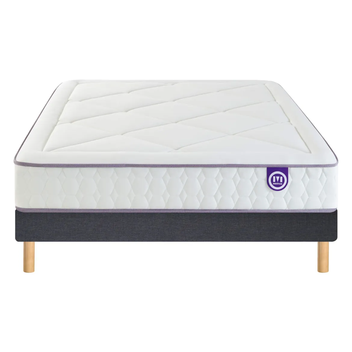 Ensemble sommier et matelas ressorts, mémoire de forme et latex ferme Merinos Full Bed