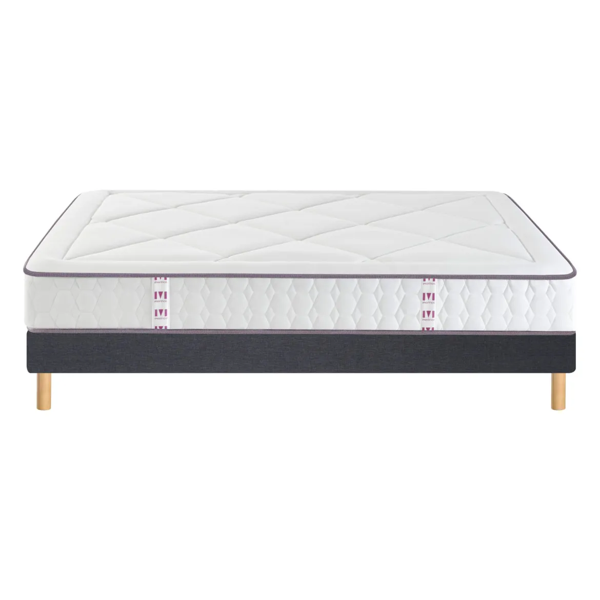 Ensemble sommier et matelas ressorts, mémoire de forme et latex ferme Merinos Full Bed