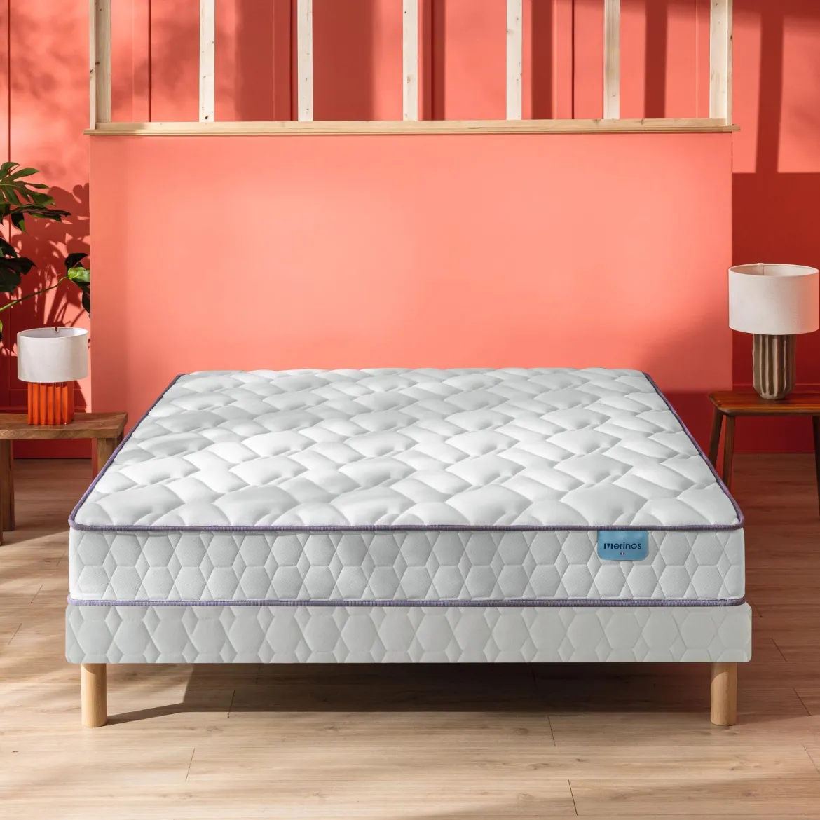 Ensemble sommier et matelas ressorts ensachés ferme Merinos Morning Routine
