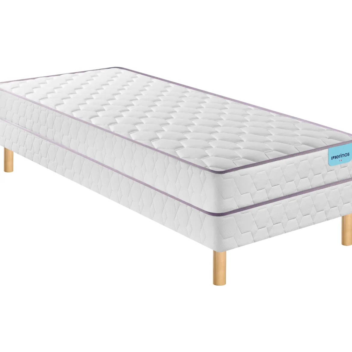 Ensemble sommier et matelas ressorts ensachés ferme Merinos Natty