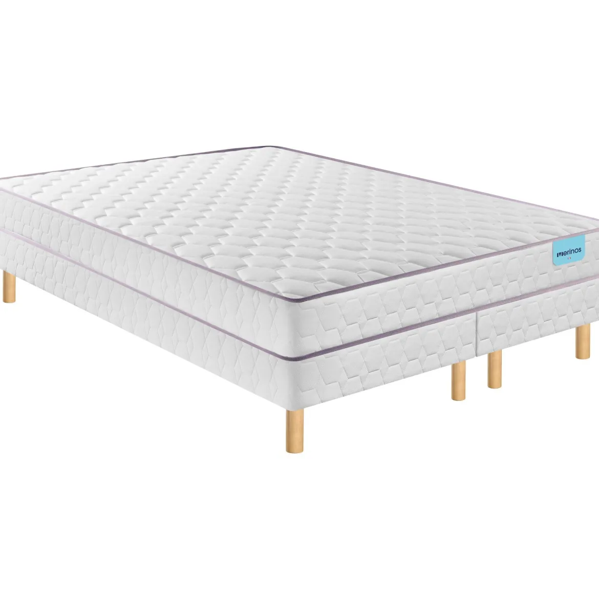 Ensemble sommier et matelas ressorts ensachés ferme Merinos Natty