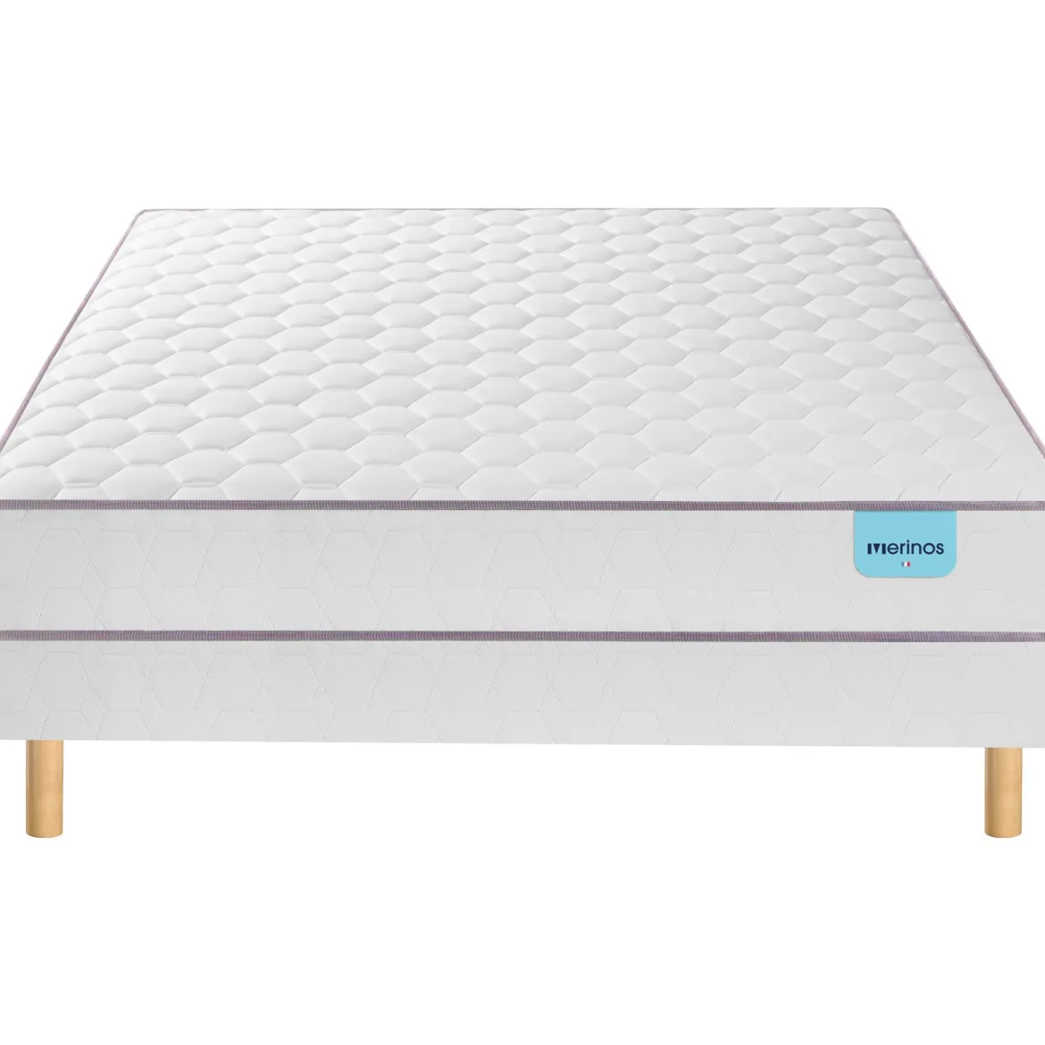 Ensemble sommier et matelas ressorts ensachés ferme Merinos Natty