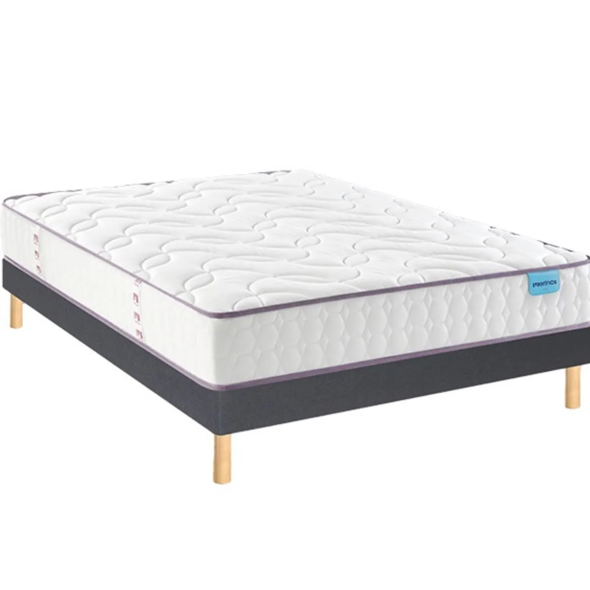 Ensemble sommier et matelas ressorts ensachés ferme Merinos Cosy Lit
