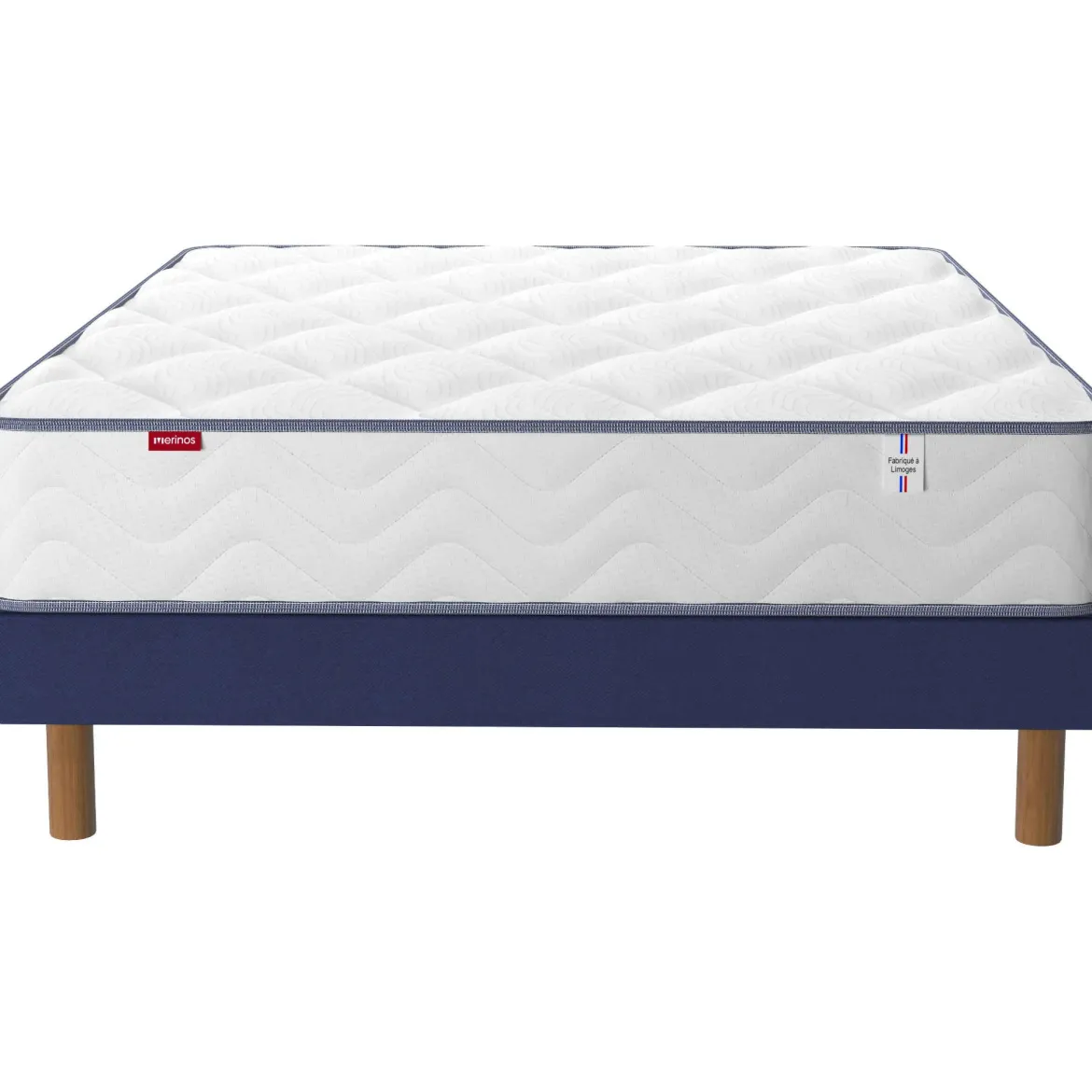 Ensemble sommier et matelas ressorts et mémoire de forme ferme Merinos Sweety