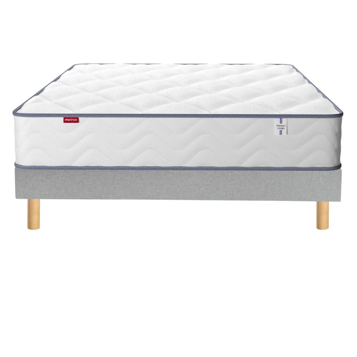 Ensemble sommier et matelas ressorts et mémoire de forme ferme Merinos Sweety