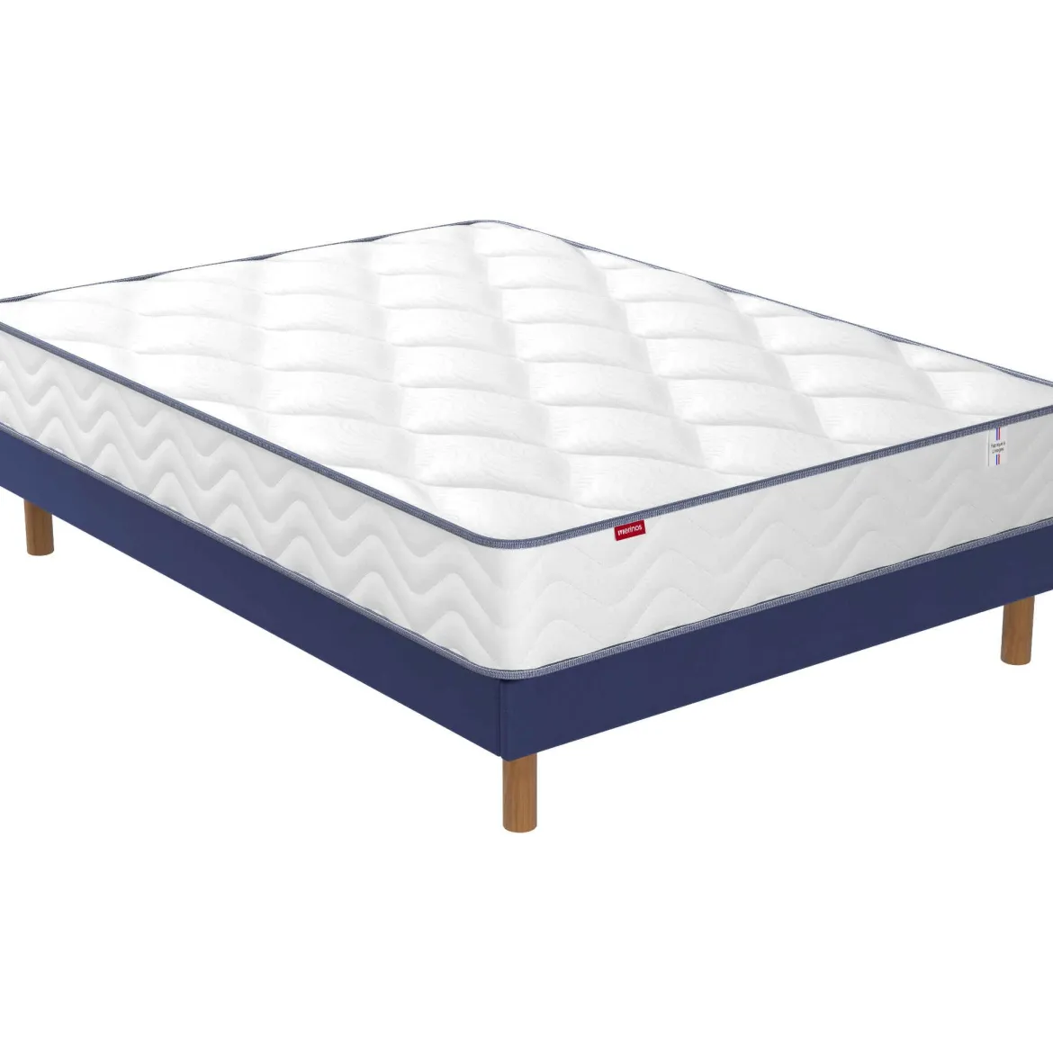 Ensemble sommier et matelas ressorts et mémoire de forme ferme Merinos Sweety