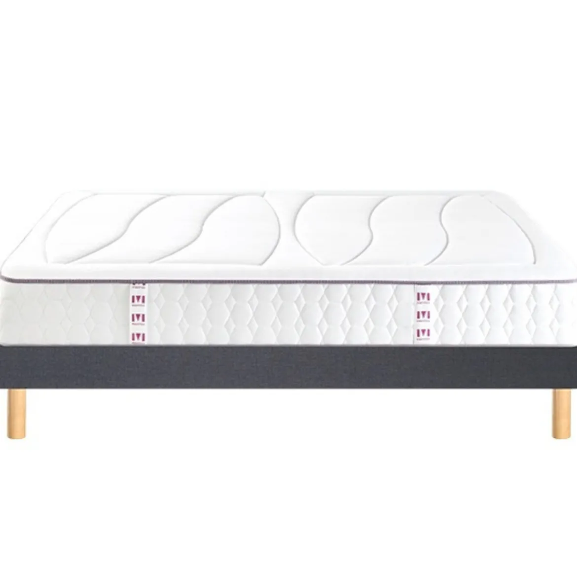 Ensemble sommier et matelas ressorts et mémoire de forme ferme Merinos Beauty Bed