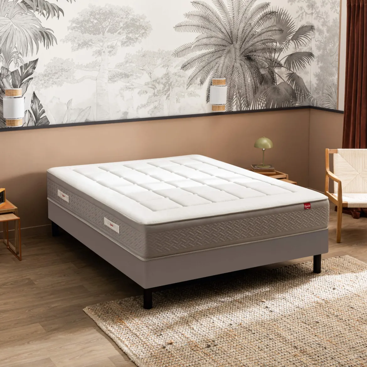 Ensemble sommier et matelas ressorts multi-actifs ferme Epeda Inoubliable