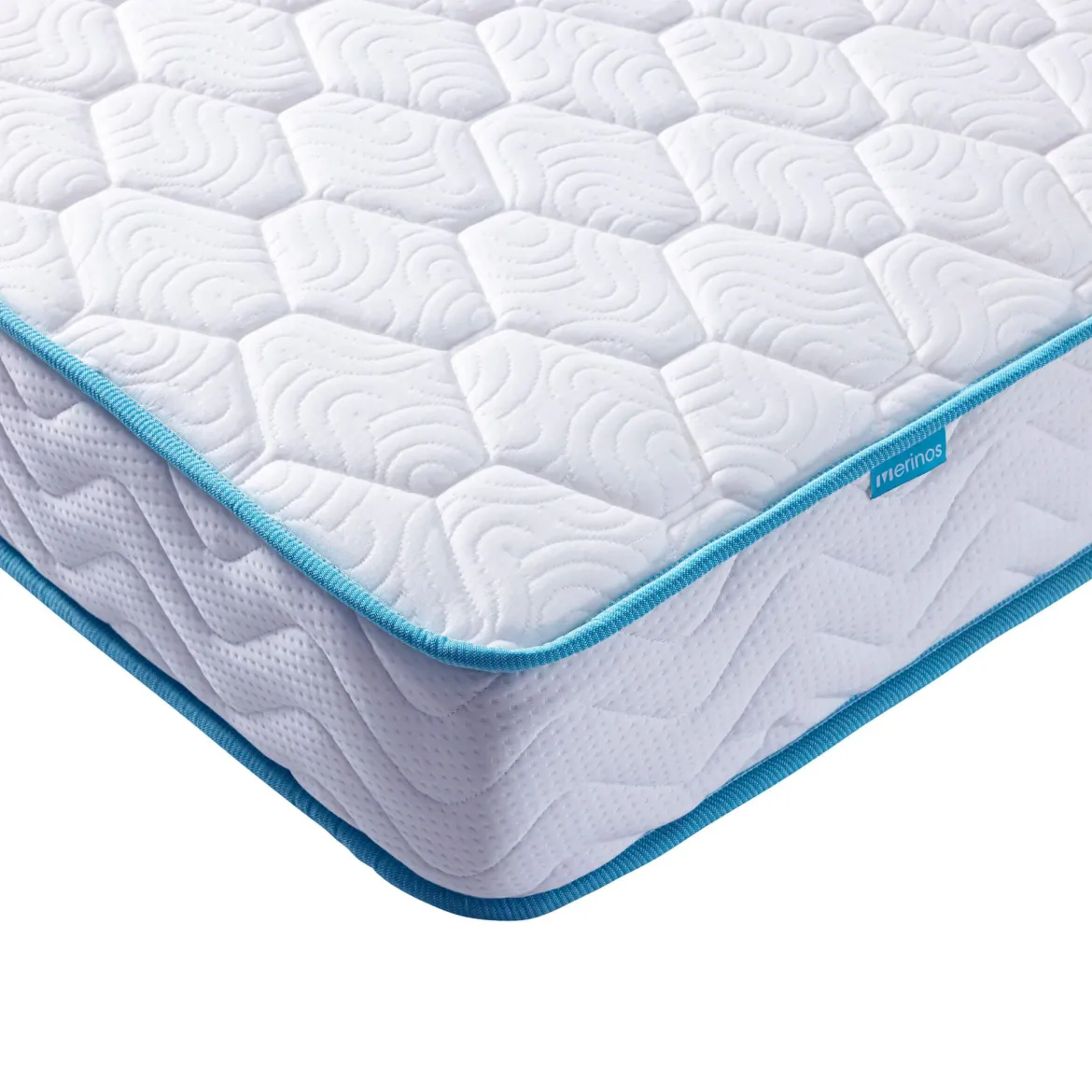 Ensemble sommier et matelas ressorts ensachés ferme Merinos Enjoy Bleu