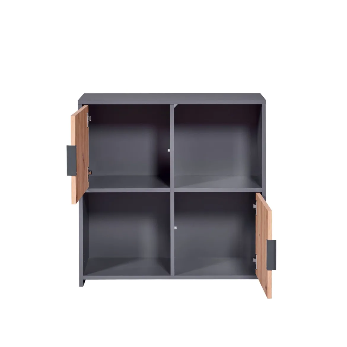 Etagère 4 cases en bois avec 2 portes battantes - ET12115
