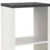 Etagère 2 cases en bois décor granit et laqué blanc - ET15016