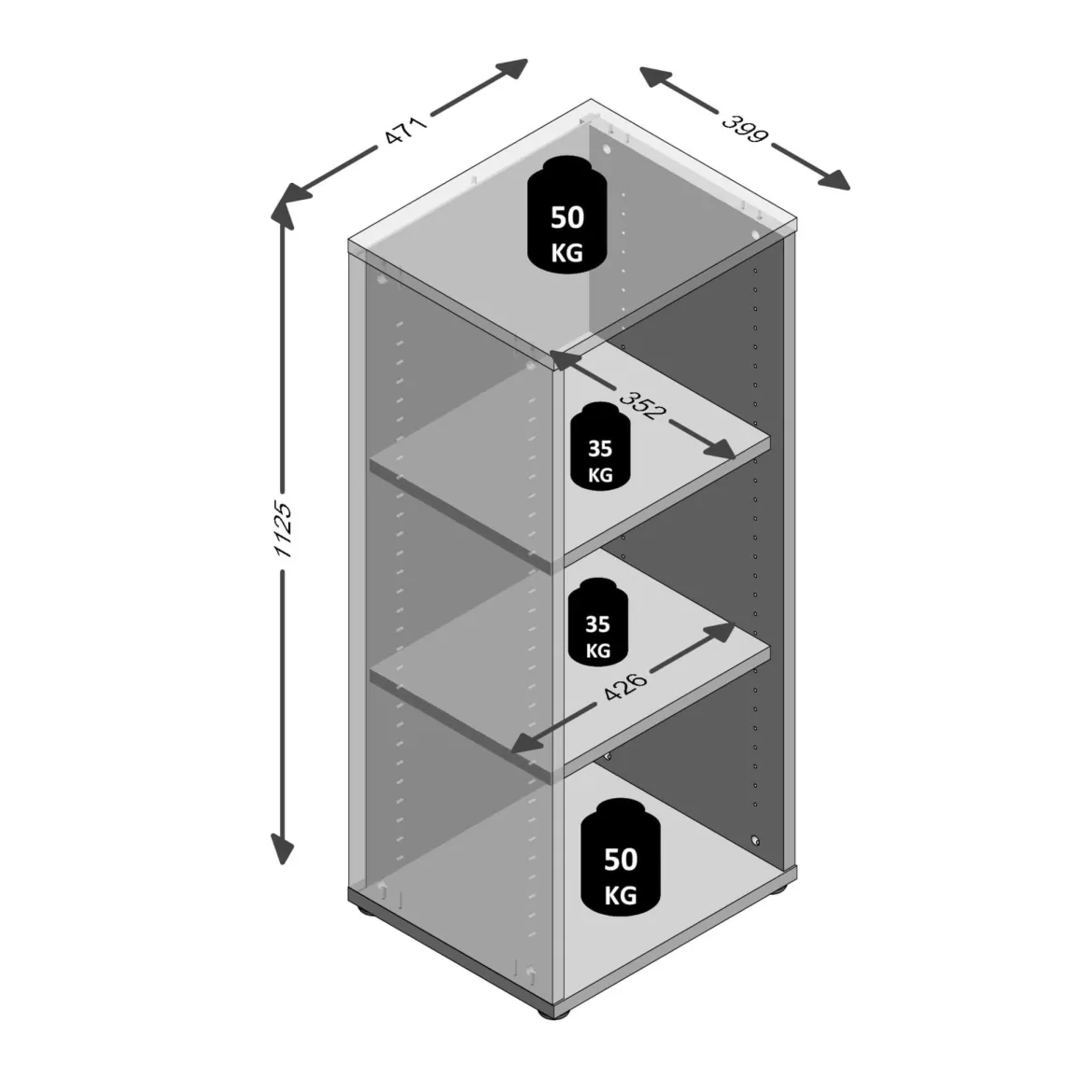 Etagère 3 cases en bois - ET13049