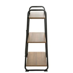 Etagère 3 plateaux en bois imitation chêne et noir laqué - ET15052