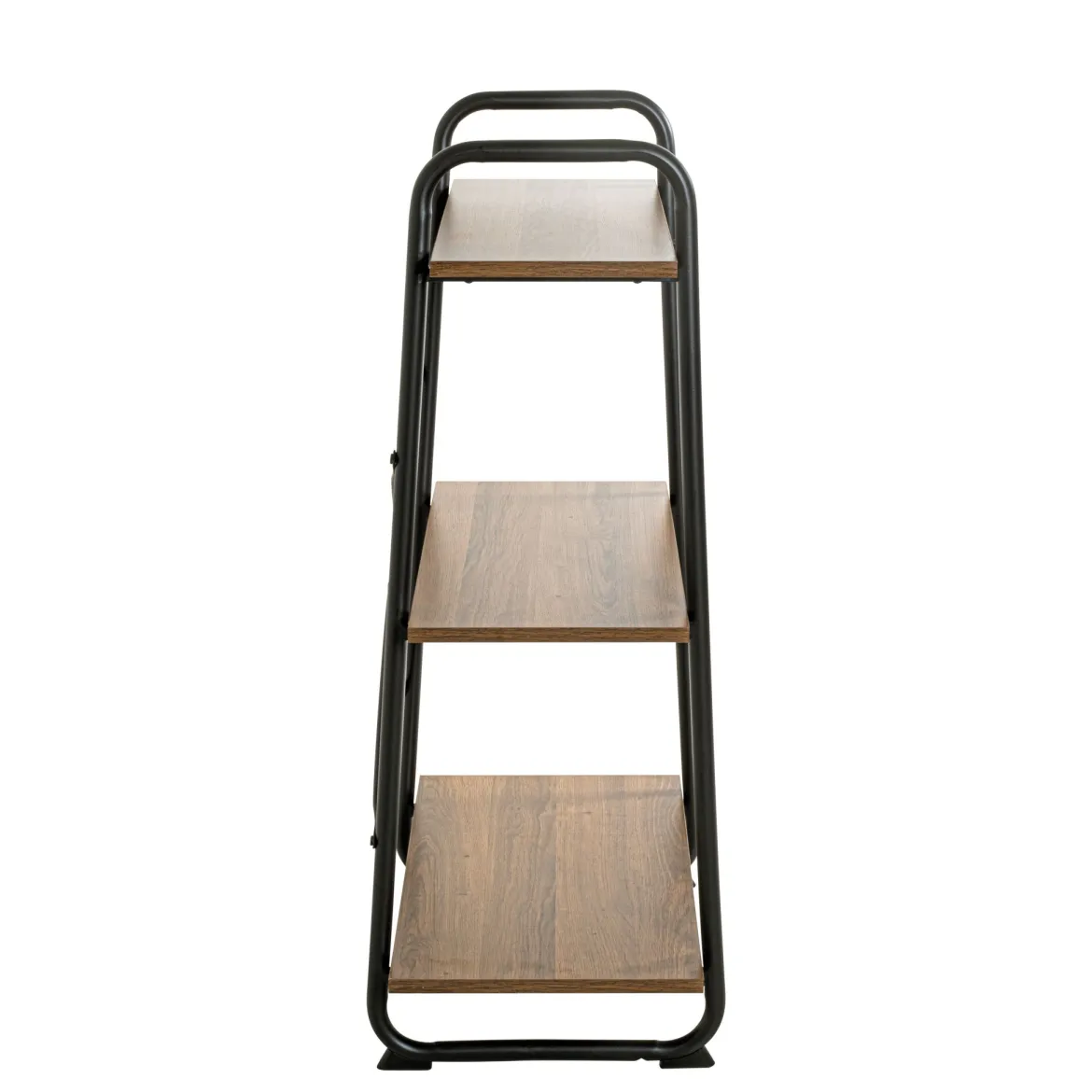 Etagère 3 plateaux en bois imitation chêne et noir laqué - ET15052