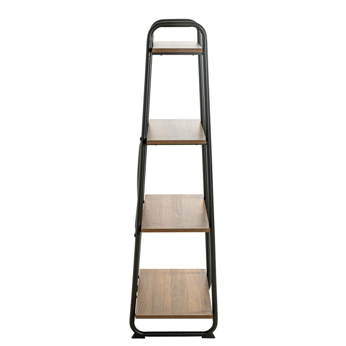 Etagère 4 plateaux en bois imitation chêne et noir laqué - ET15053