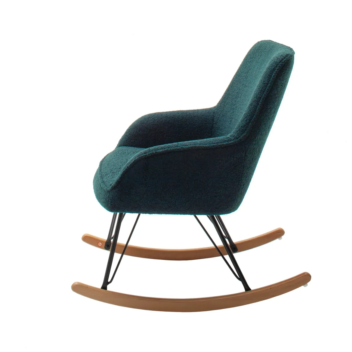 Fauteuil bouclette rocking chair avec pieds en hêtre - FA16024