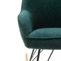 Fauteuil bouclette rocking chair avec pieds en hêtre - FA16024