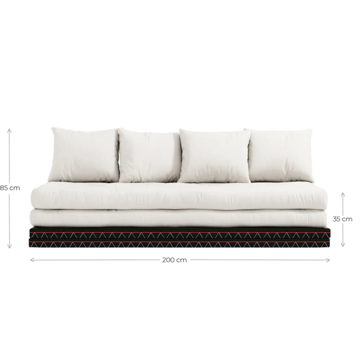 Futon canapé lit 3 places 2x70x200 CHICO